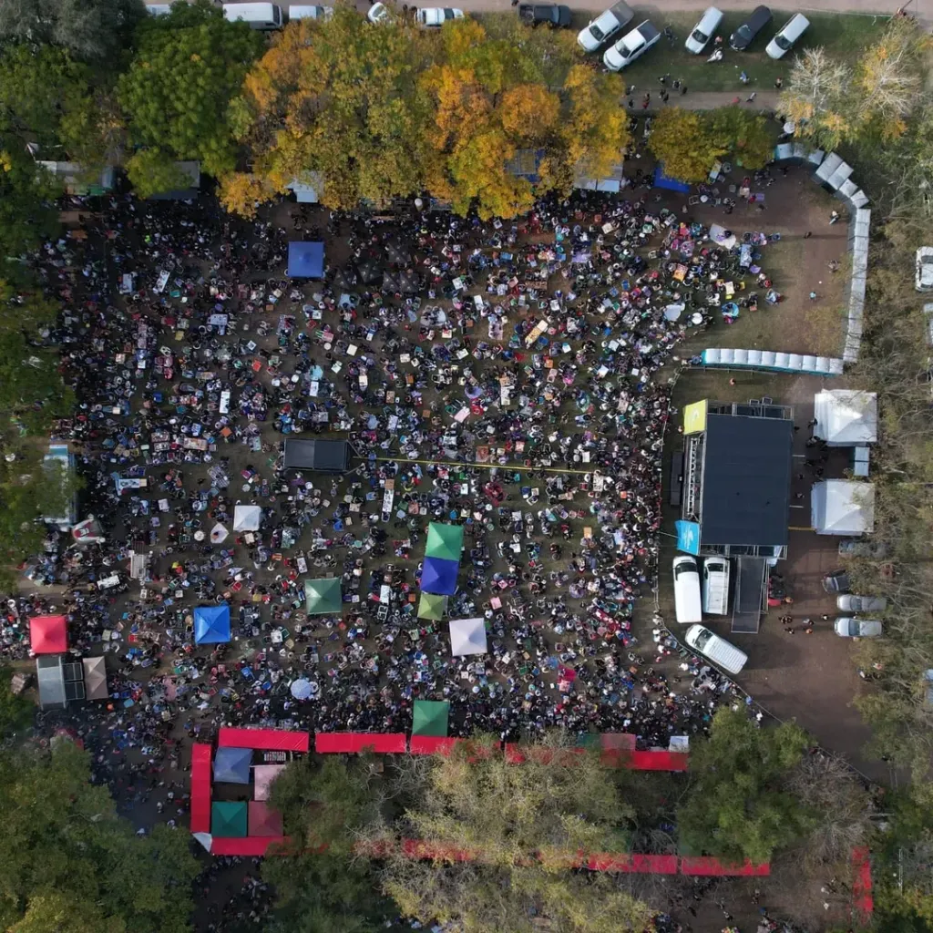Vista aérea del predio del Festival del Costillar Criollo